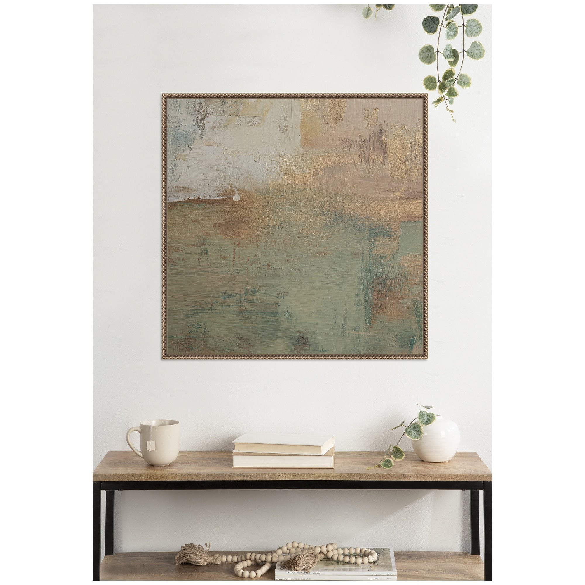 Kate And Laurel Sage Horizon No. 1 By Amy Lighthall Framed Canvas Wall Art Print