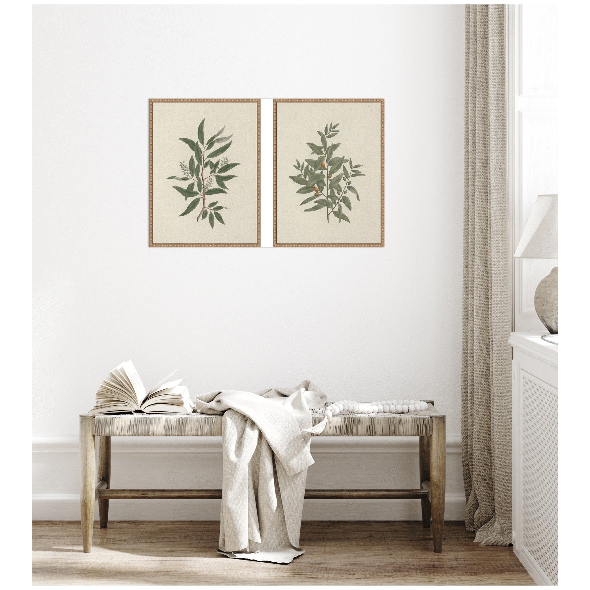 Kate And Laurel Salix Willd Willow Osyris Lanceolate African Sandalwood 2 Piece Framed Canvas Art Set By Nostalgia Prints