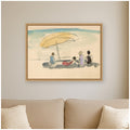 Kate And Laurel Scene De Plage By Henri Lebasque By Nostalgia Prints Framed Canvas Wall Art Print