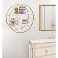 Kate And Laurel Sequoia Wood And Metal Round Wall Shelf 24 Diameter