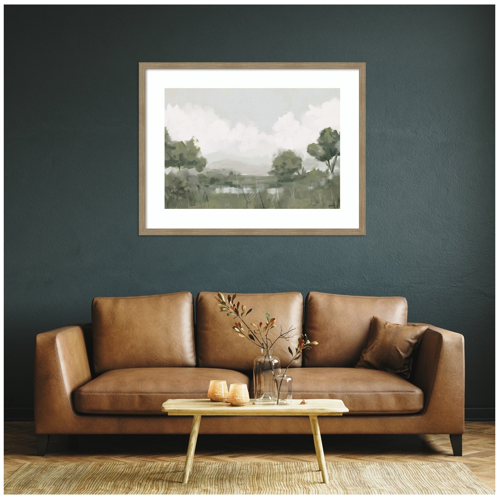 Kate And Laurel Shades Of Olive 23X33 Fc By Mary Sparrow Framed Wall Art Print
