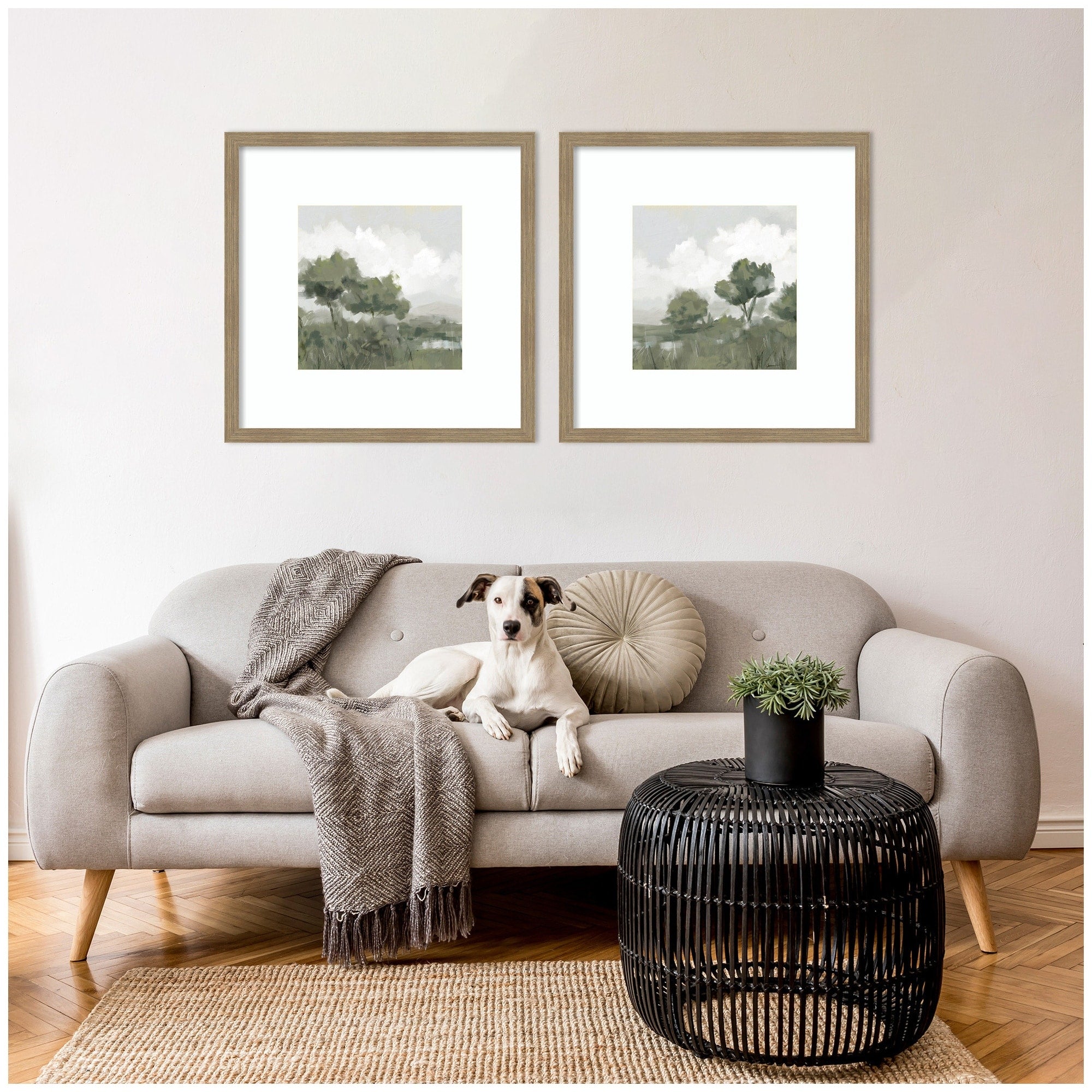 Kate And Laurel Shades Of Olive No. 1 No. 2 2 Piece Framed Wall Art Print Set By Mary Sparrow