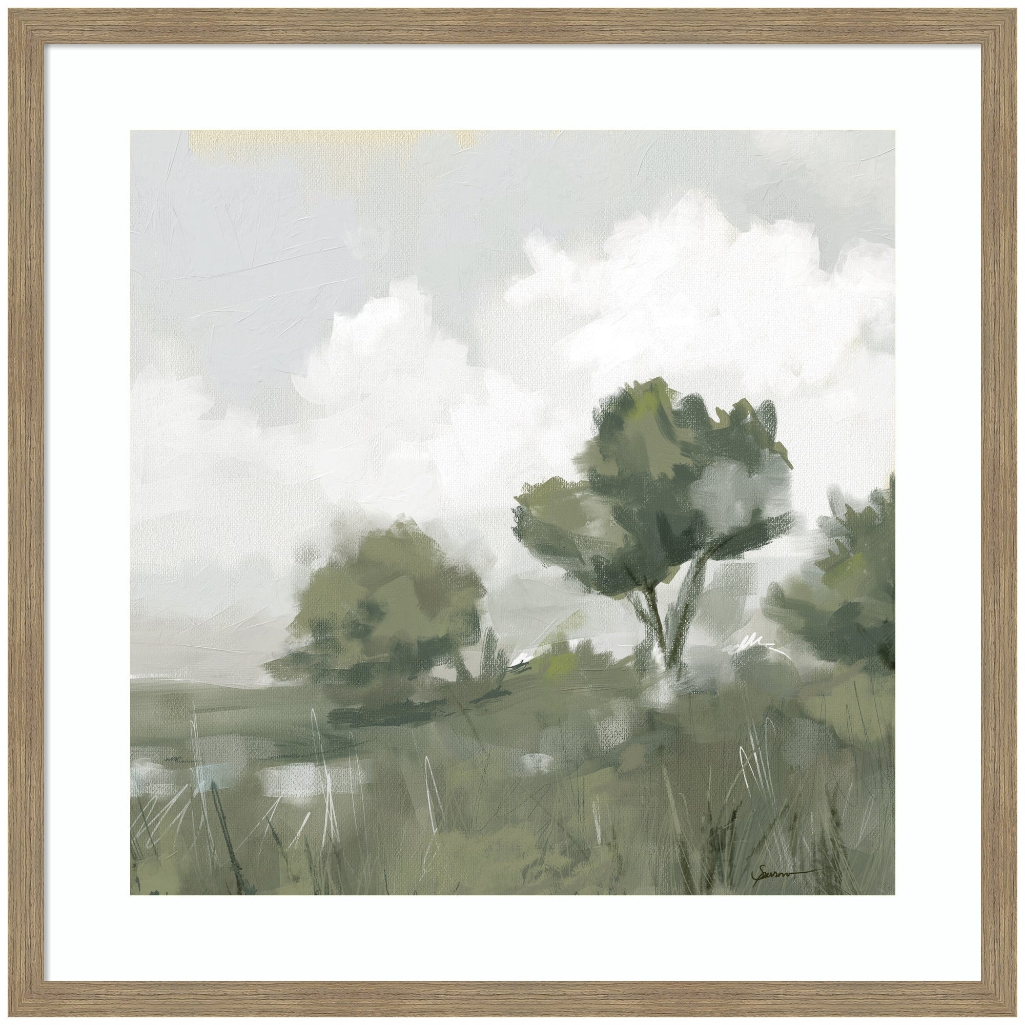 Kate And Laurel Shades Of Olive No. 2 By Mary Sparrow Framed Wall Art Print