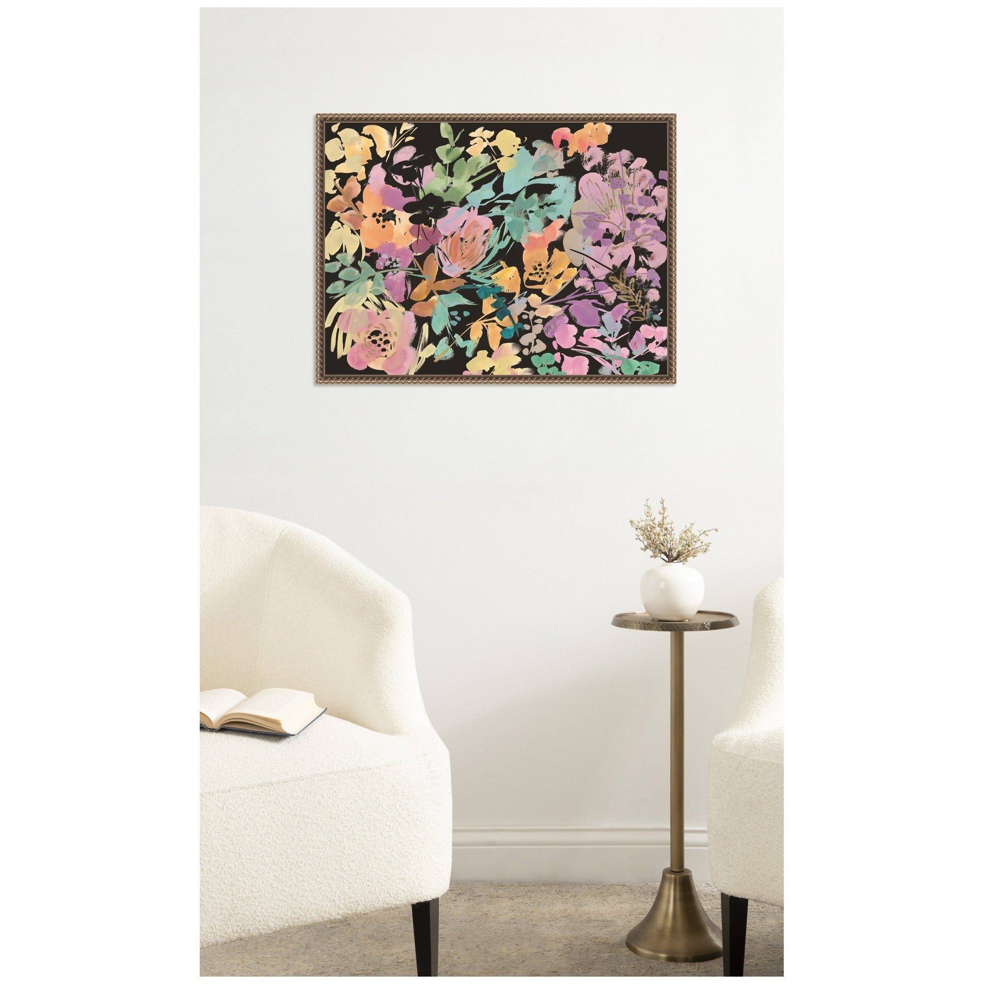 Kate And Laurel Sienna Thicket By Reed Rosebud Framed Canvas Wall Art Print