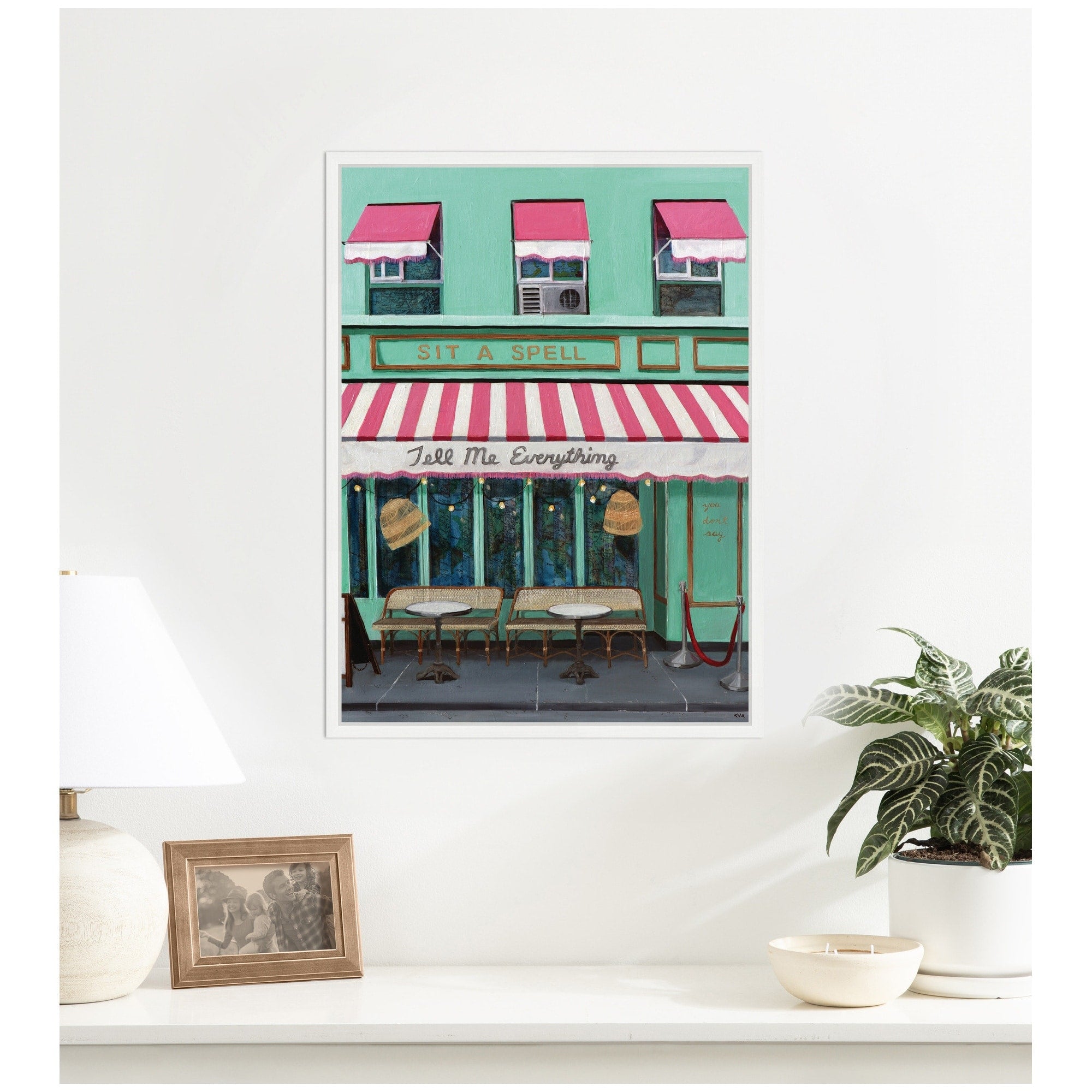Kate And Laurel Sit A Spell By Krista V. Allenstein Framed Canvas Wall Art Print