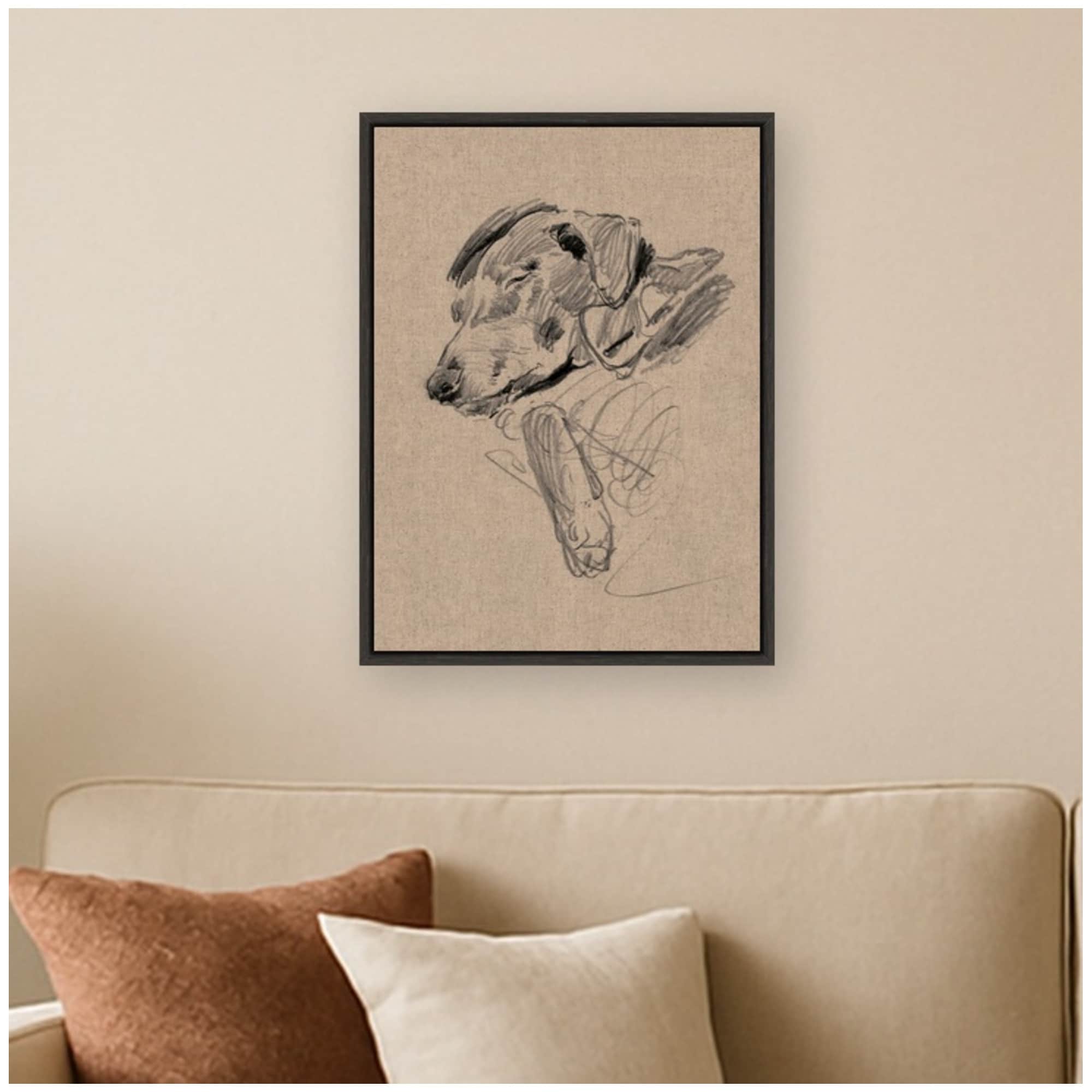 Kate And Laurel Sketch Of A Dog Robert Frederick Blum By The Smithsonian American Art Museum Framed Canvas Wall Art Print