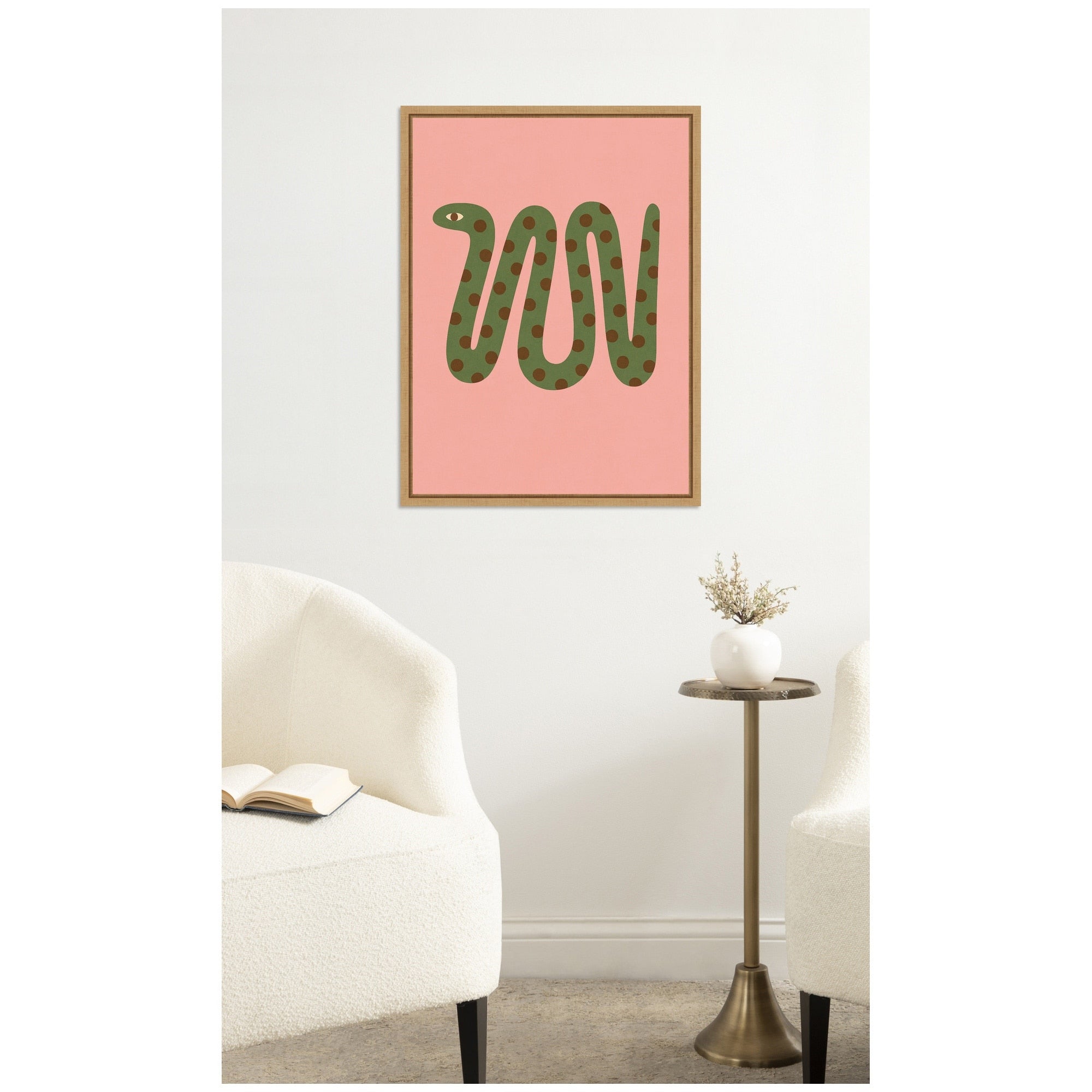 Kate And Laurel Snake By Laura Moss Framed Canvas Wall Art Print