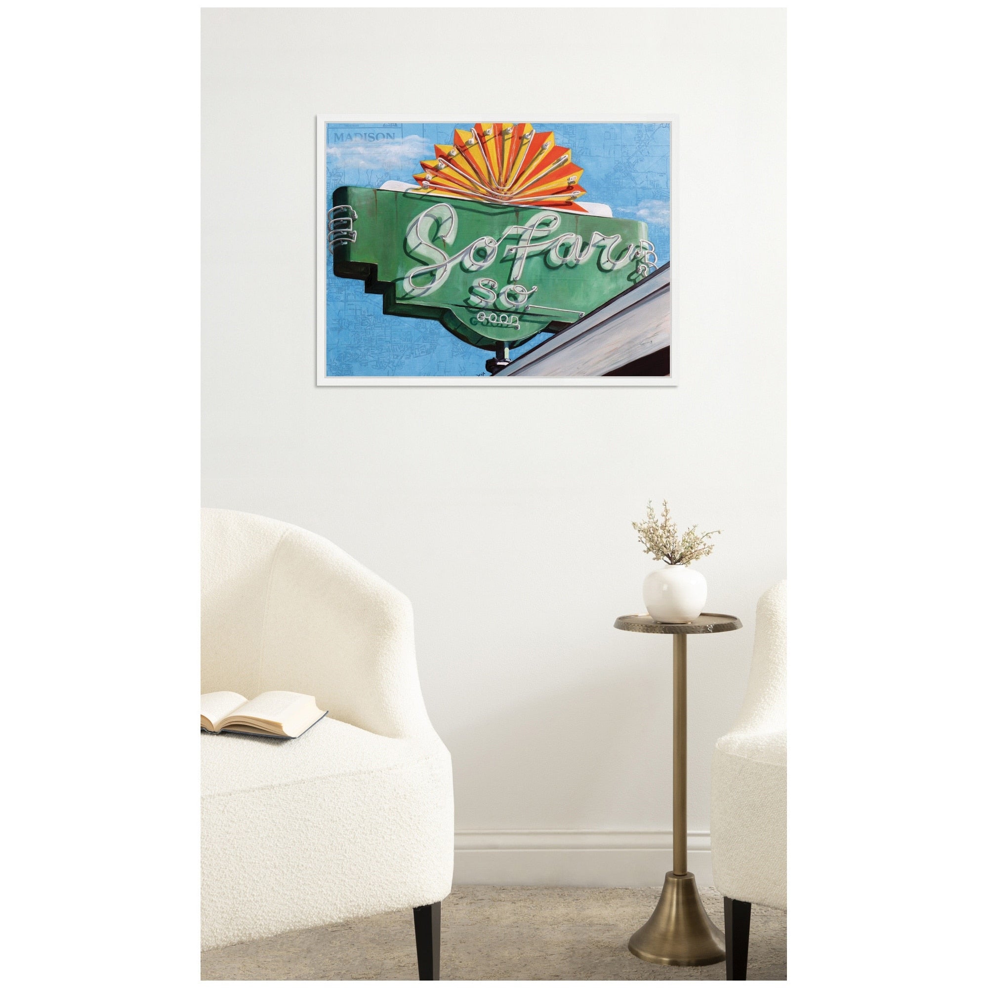 Kate And Laurel So Far By Krista V. Allenstein Framed Canvas Wall Art Print