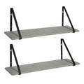 Kate And Laurel Soloman Wooden Shelves With Metal Brackets 2 Pc Set