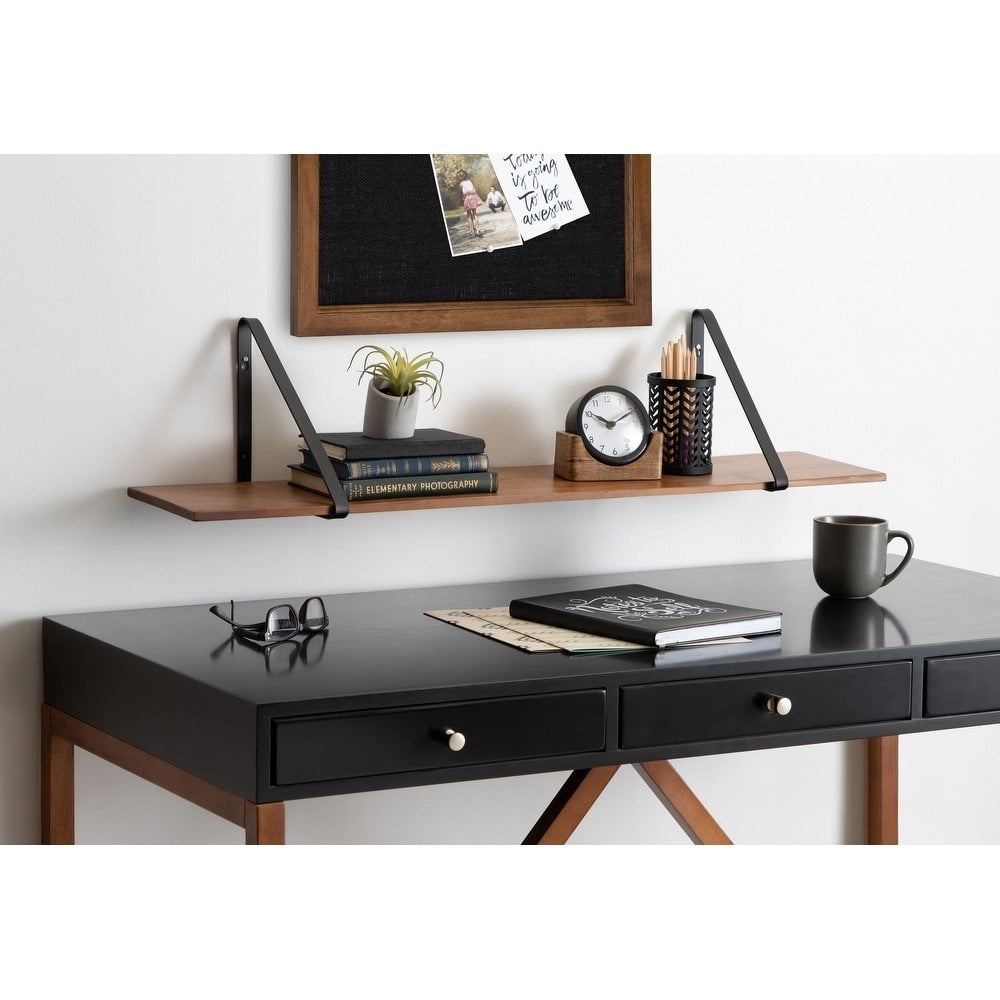 Kate And Laurel Solomon Rustic Shelf 38X8X8