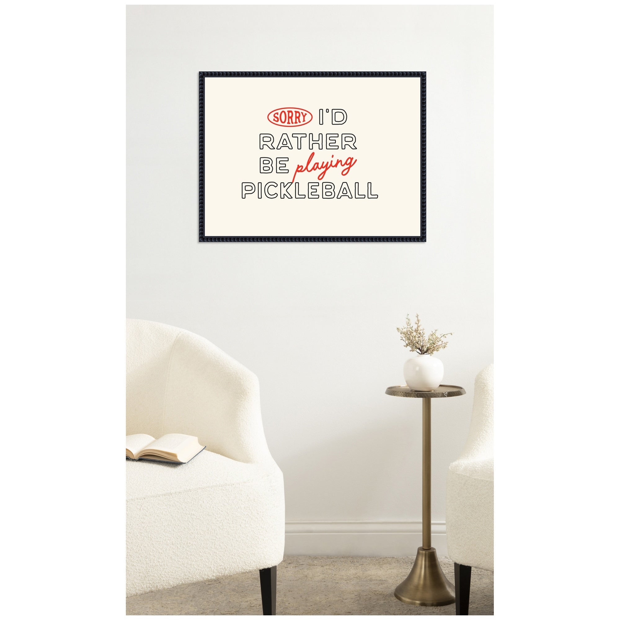 Kate And Laurel Sorry Id Rather Be Playing Pickleball By Lucky Guava Framed Canvas Wall Art Print