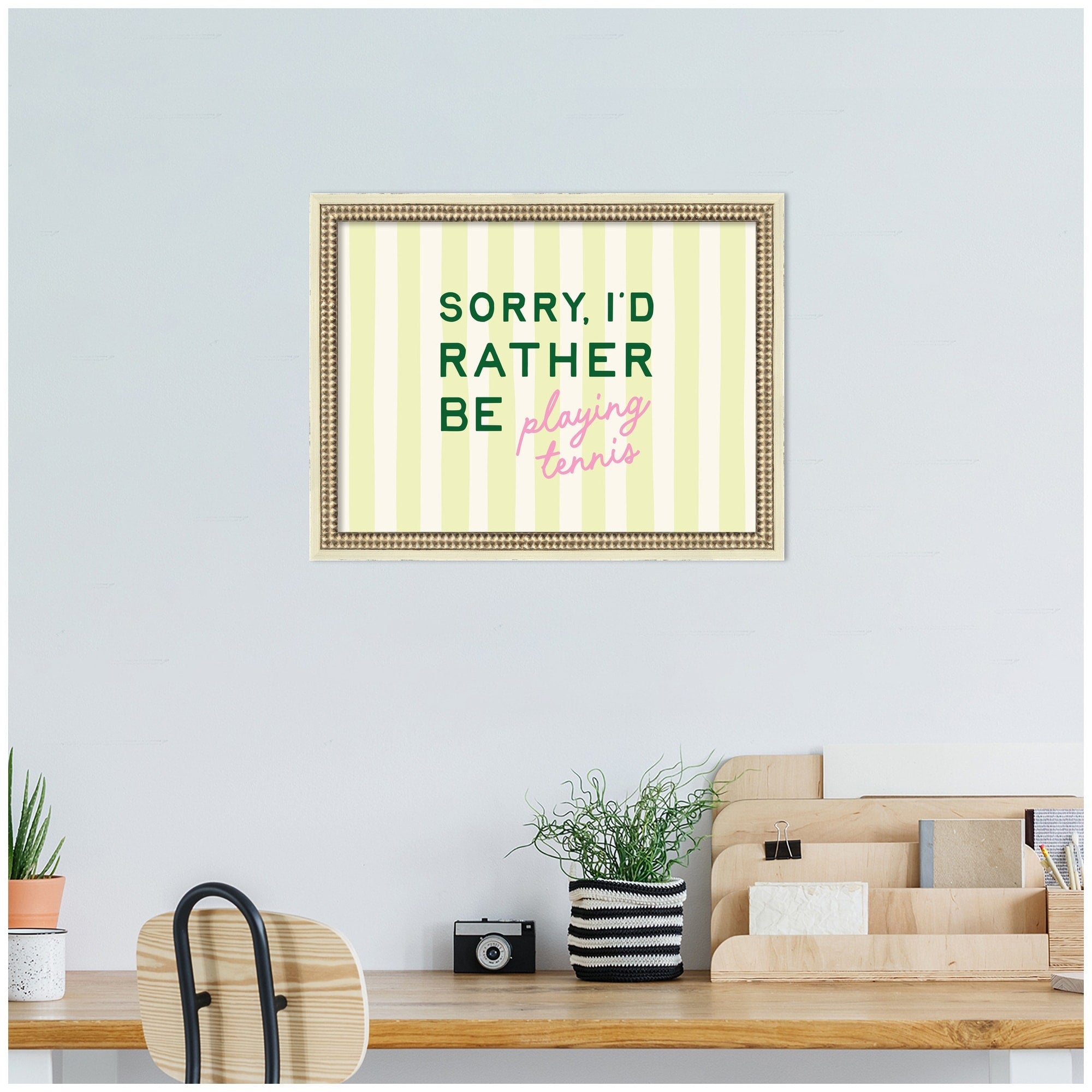 Kate And Laurel Sorry Id Rather Be Playing Tennis By Lucky Guava Framed Wall Art Print