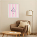Kate And Laurel Striped Bikini Line Drawing Beach Vibes By Laura Moss Framed Canvas Wall Art Print