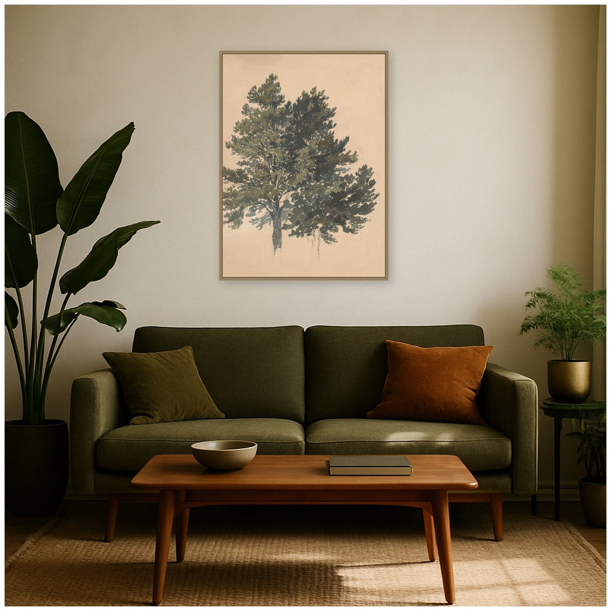 Kate And Laurel Study Of A Treetop Friedrich Carl Von Scheidlin By Nostalgia Prints Framed Canvas Wall Art Print