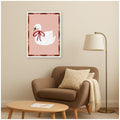 Kate And Laurel Swan Red Bow Pink Red Border By Molly Dillon From The Lil Dills Shop Framed Canvas Wall Art Print