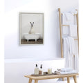 Kate And Laurel Sylvie Alpaca In The Tub Color Framed Canvas By Amy Peterson