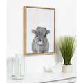 Kate And Laurel Sylvie Baby Cow Framed Canvas By Simon Te Tai 18X24