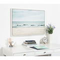 Sylvie Beach Scene With Waves Framed Canvas Wall Art White 23 X 33