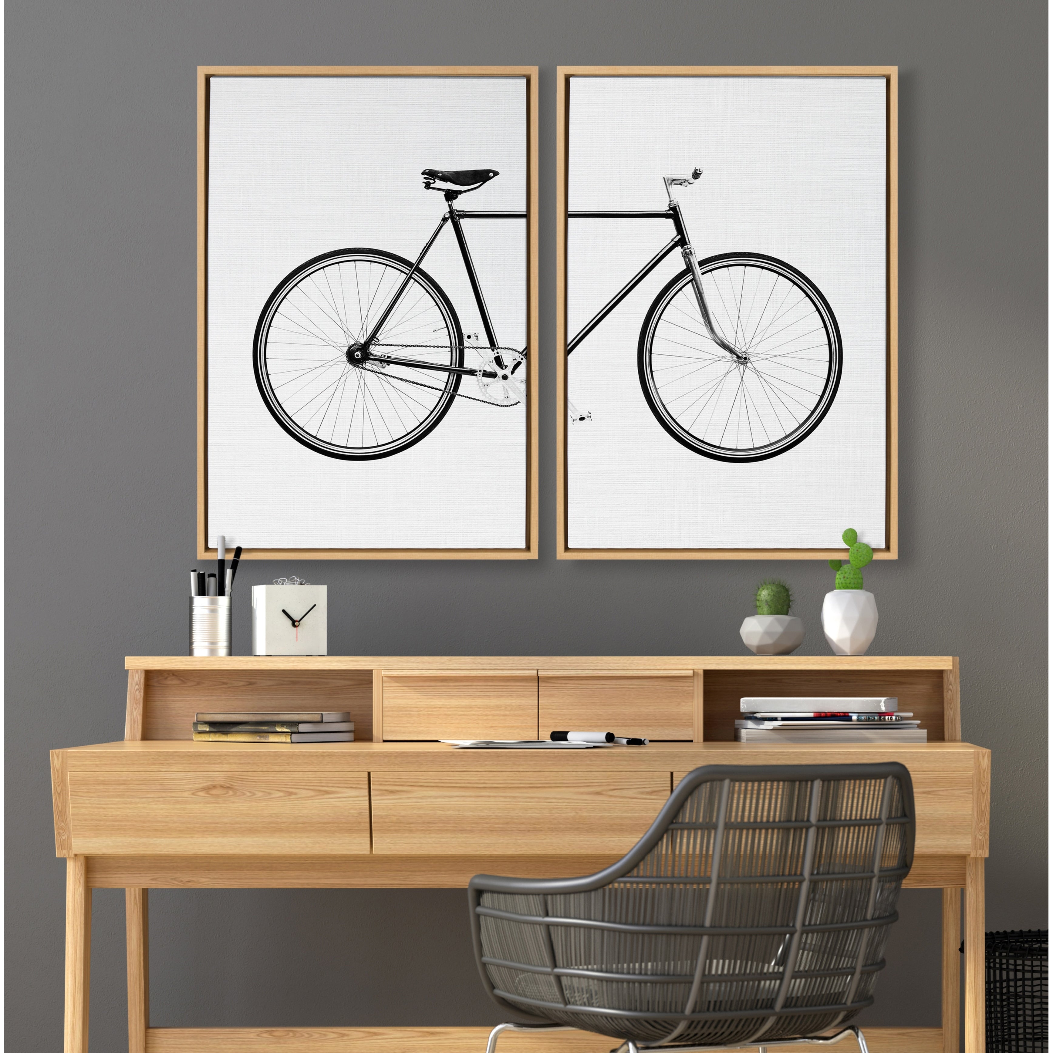 Kate And Laurel Sylvie Bicycle Canvas By Simon Te Of Tai Prints