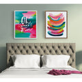 Kate And Laurel Sylvie Bright Abstract Framed Canvas By Jessi Raulet