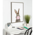 Kate And Laurel Sylvie Bubblegum Bunny Framed Canvas By Amy Peterson