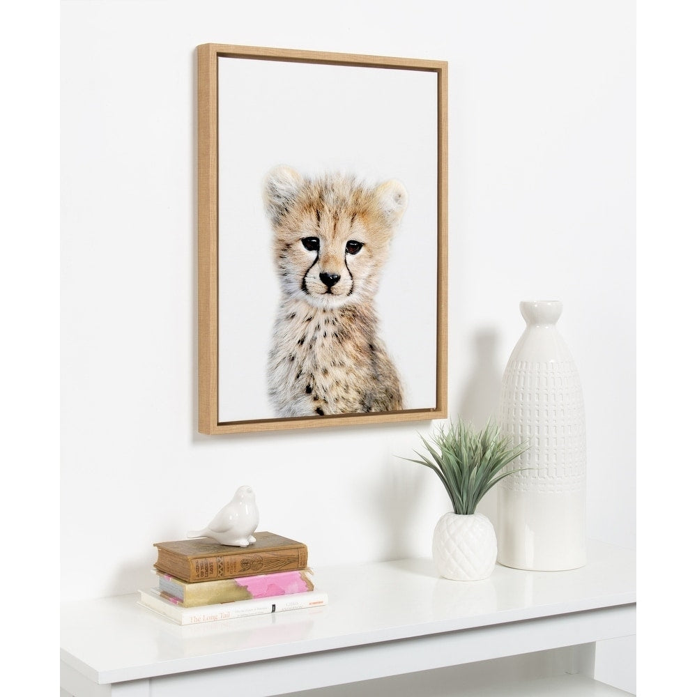 Sylvie Baby Cheetah Animal Print Framed Canvas Art By Amy Peterson