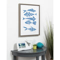 Kate And Laurel Sylvie Fishes Blue Framed Canvas By Giuliana Lazzerini Gray 18X24