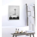 Kate And Laurel Sylvie Giraffe In Tub Framed Canvas By Amy Peterson