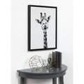 Designovation Simon Te Tai Giraffe Portrait Black White Framed Canvas Wall Art