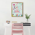 Kate And Laurel Sylvie Girls Are Brave Framed Canvas By Ettavee