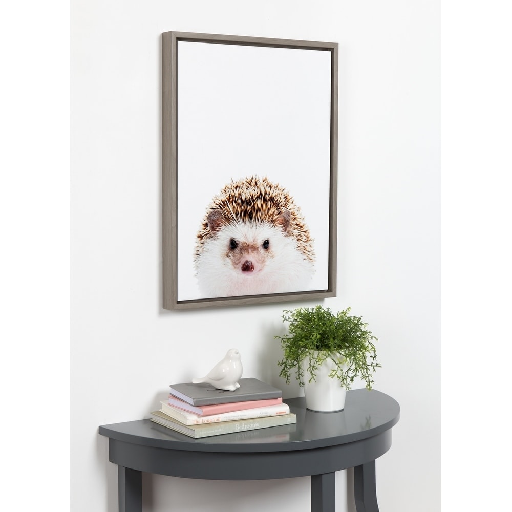 Kate And Laurel Sylvie Hedgehog Framed Canvas By Amy Peterson