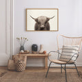 Kate And Laurel Sylvie Hey Dude Highland Cow Color Framed Canvas By The Creative Bunch Studio