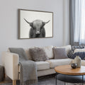Kate And Laurel Sylvie Hey Dude Highland Cow Framed Canvas By The Creative Bunch Studio
