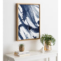 Sylvie Indigo Watercolor Abstract Print Framed Canvas Wall Art