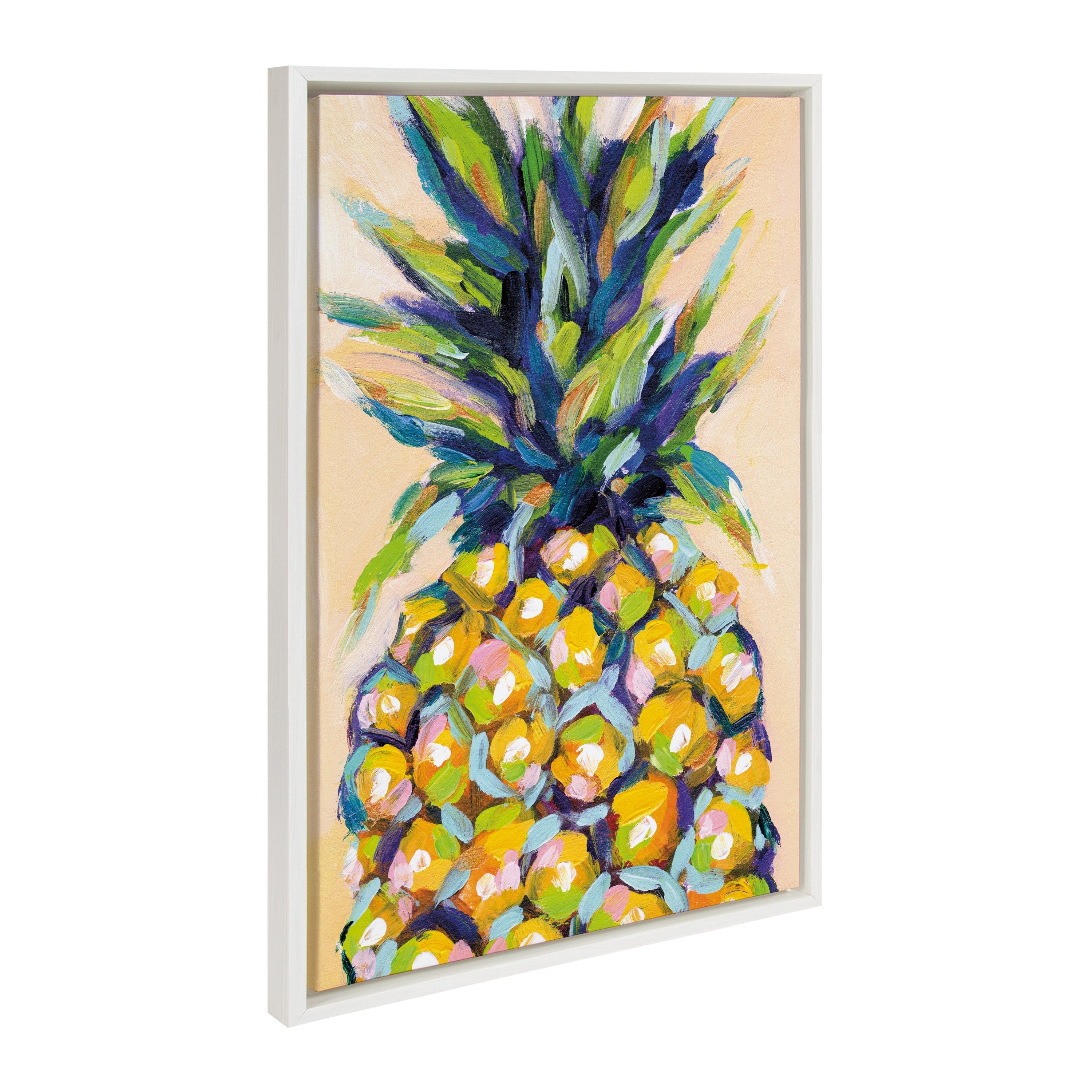 Kate And Laurel Sylvie Pineapple Framed Canvas By Rachel Christopoulos
