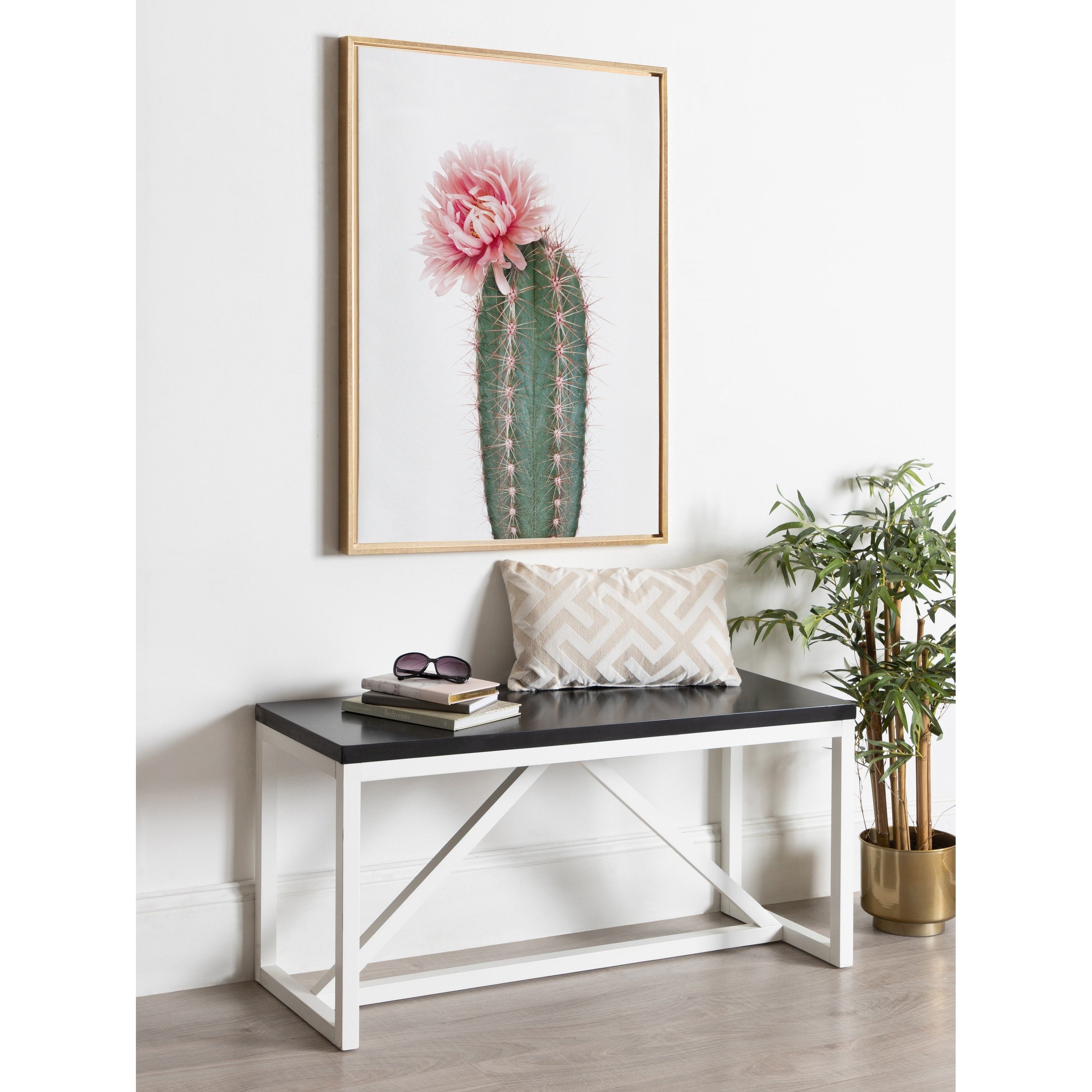 Amy Peterson Pink Cactus Flower Framed Canvas Wall Art