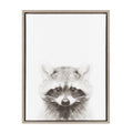 Designovation Sylvie Raccoon Black And White Portrait Grey Framed Canvas Wall Art By Simon Te Tai