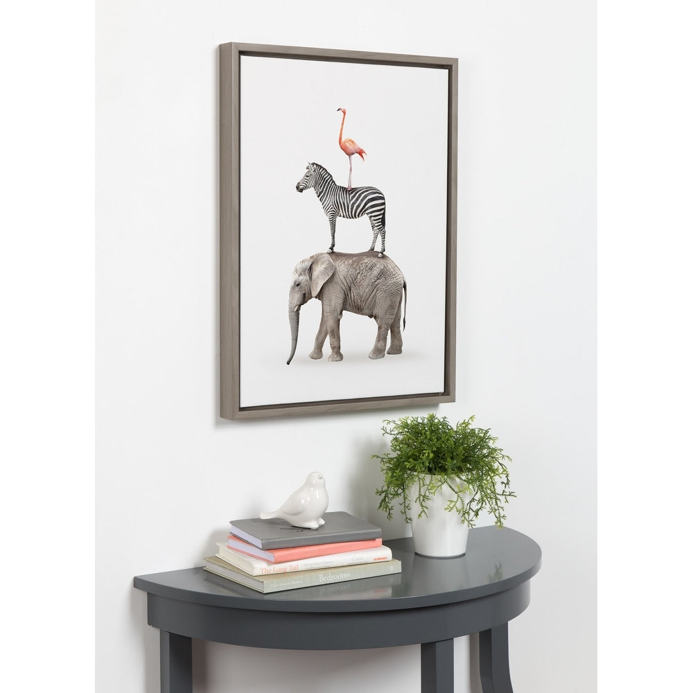 Kate And Laurel Sylvie Safari Animals Framed Canvas By Amy Peterson