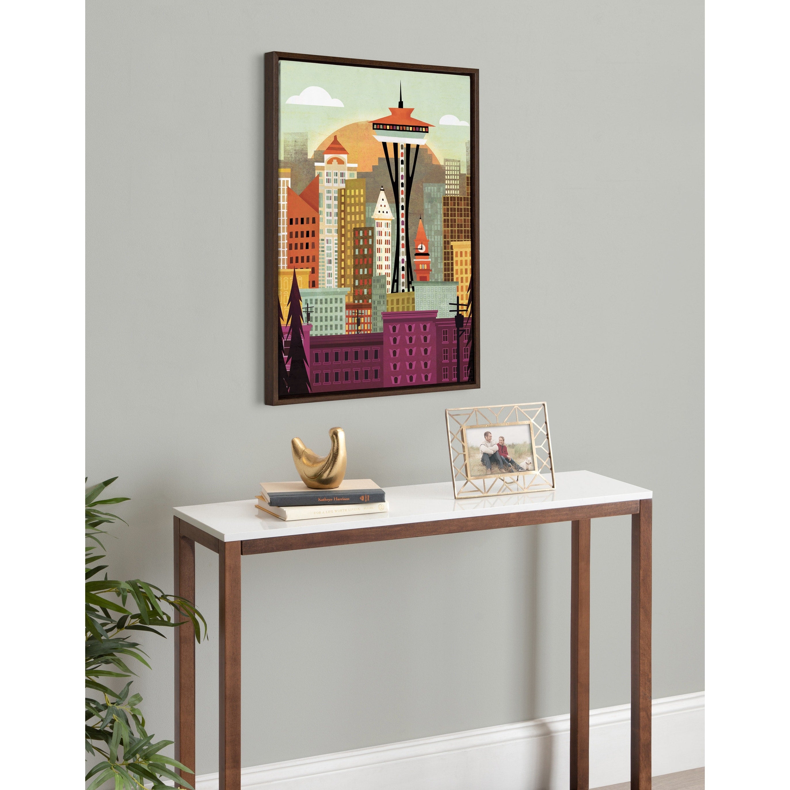 Kate And Laurel Sylvie Seattle Framed Canvas By Amber Leaders Designs