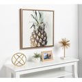 Sylvie Solo Pineapple 24X24 Gold Framed Canvas Wall Art By F2 Images