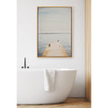Kate And Laurel Sylvie Standing On Dock Framed Canvas By Laura Evans