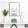 Designovation Simon Te Tai Sylvie Wolf Black And White Portrait Grey Framed Canvas Wall Art