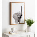 Sylvie Elephant With Raised Trunk Animal Framed Canvas By Amy Peterson