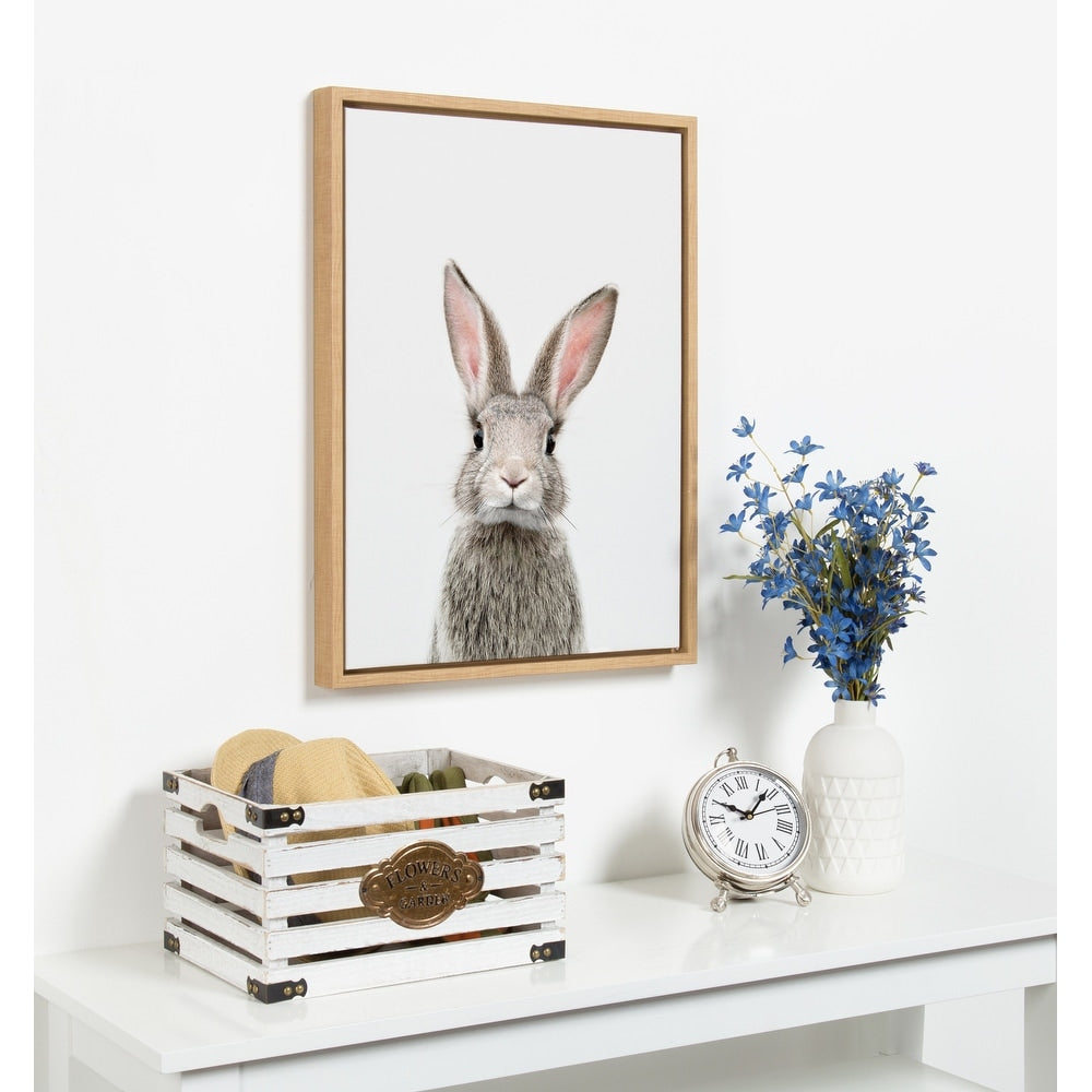 Sylvie F Baby Bunny Rabbit Animal Print Framed Canvas By Amy Peterson