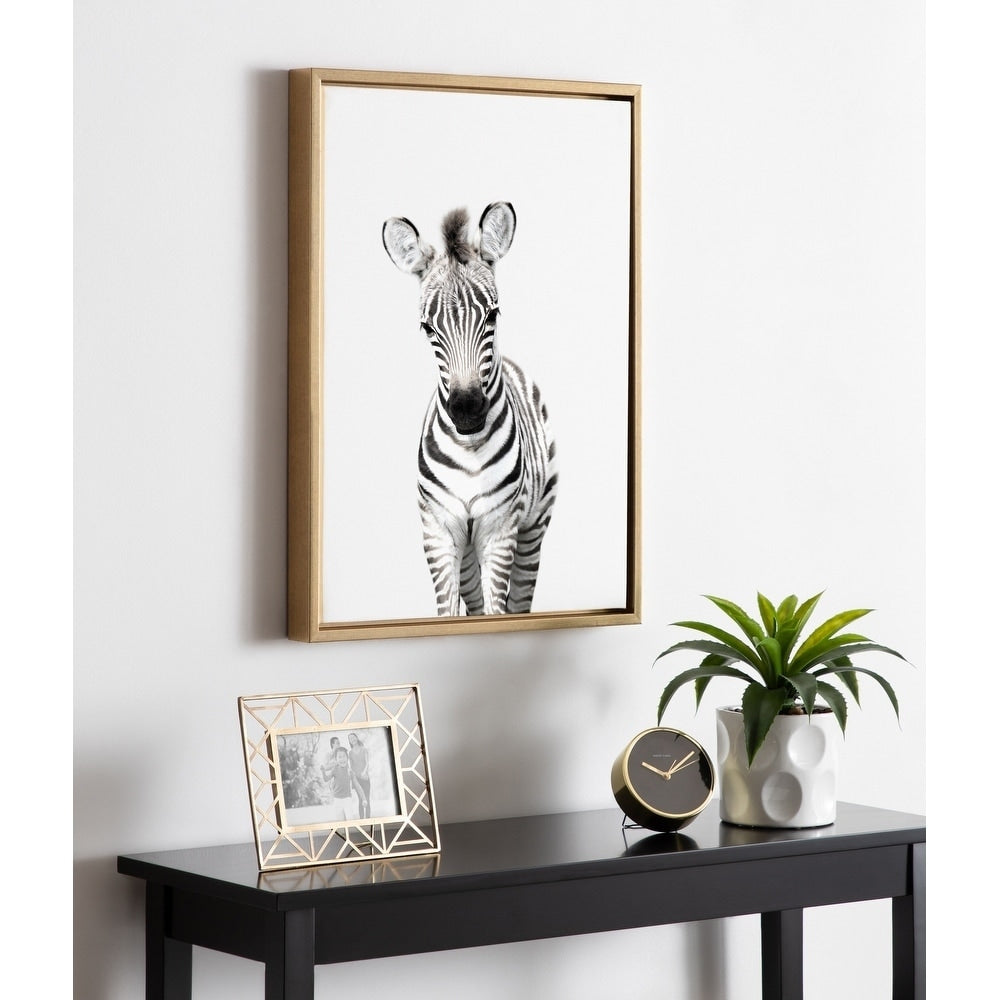 Kate And Laurel Sylvie Zebra Portrait Framed Canvas By Amy Peterson