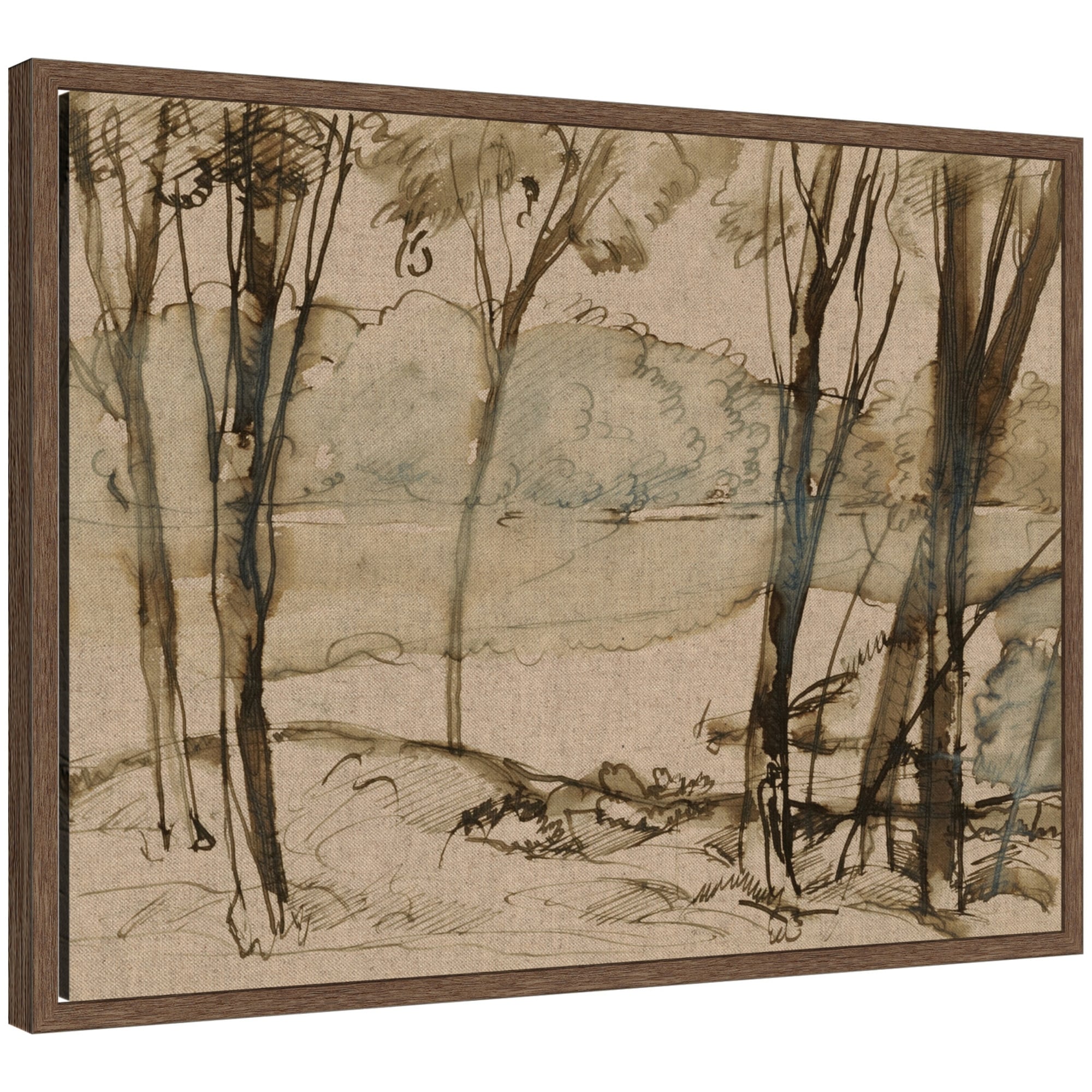 Kate And Laurel The Lake By Donald Shaw Maclaughlan Framed Canvas Wall Art Print