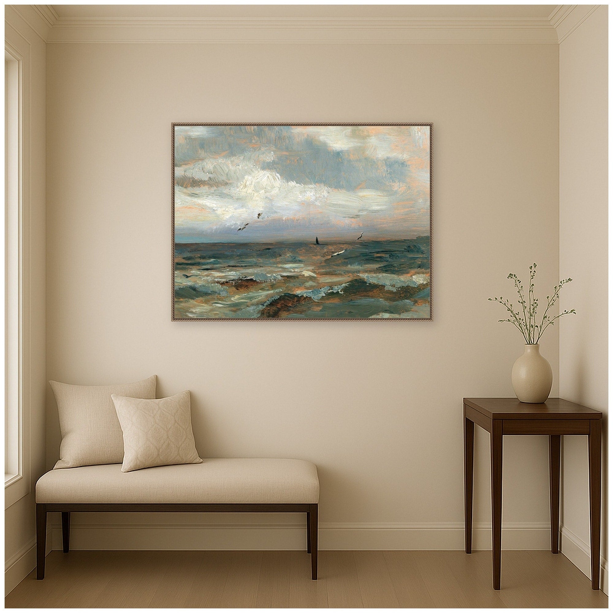 Kate And Laurel The North Sea By Olga Wisinger Florian By Nostalgia Prints Framed Canvas Wall Art Print