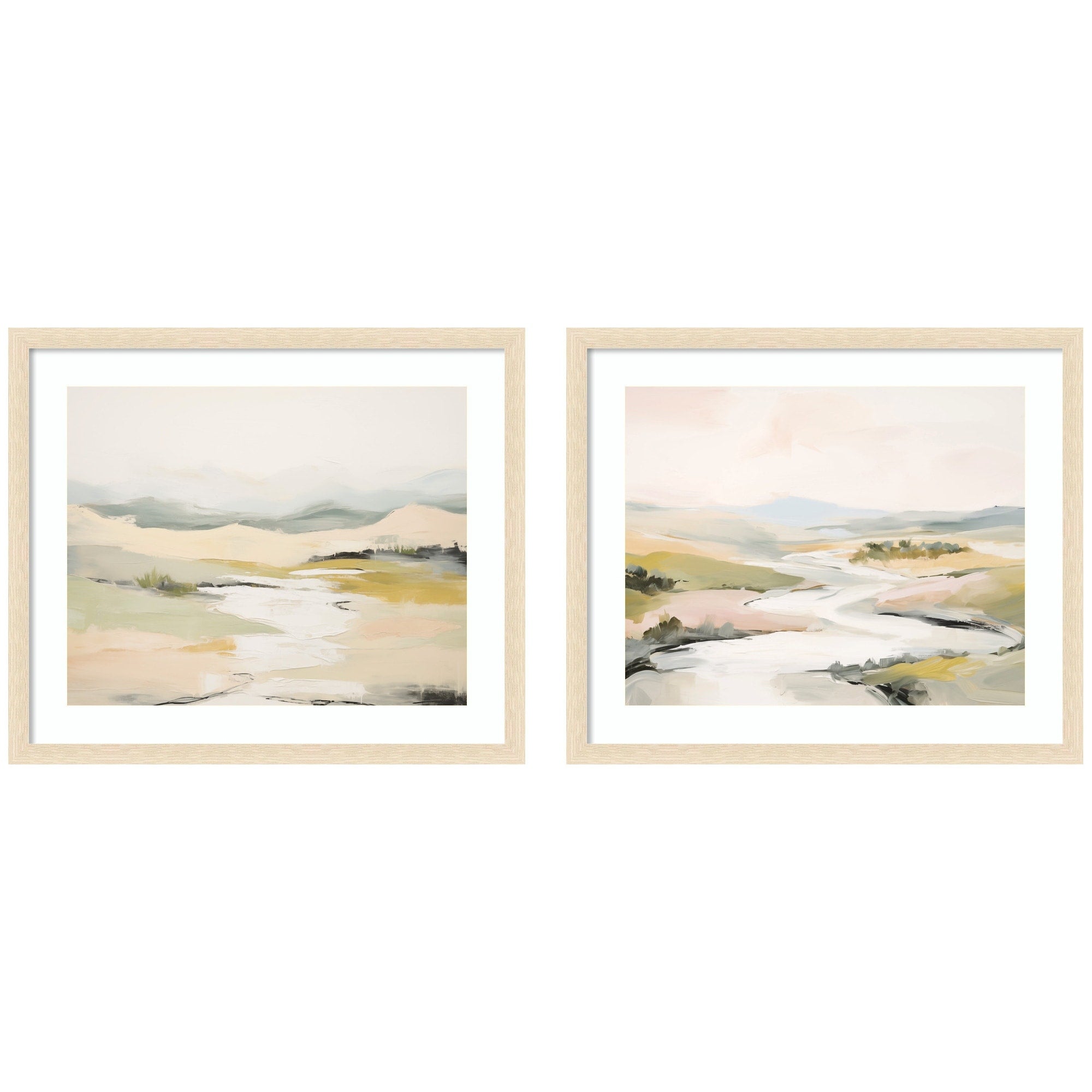 Kate And Laurel Tranquil Landscape No. 1 No. 2 2 Piece Framed Wall Art Print Set By Amy Lighthall