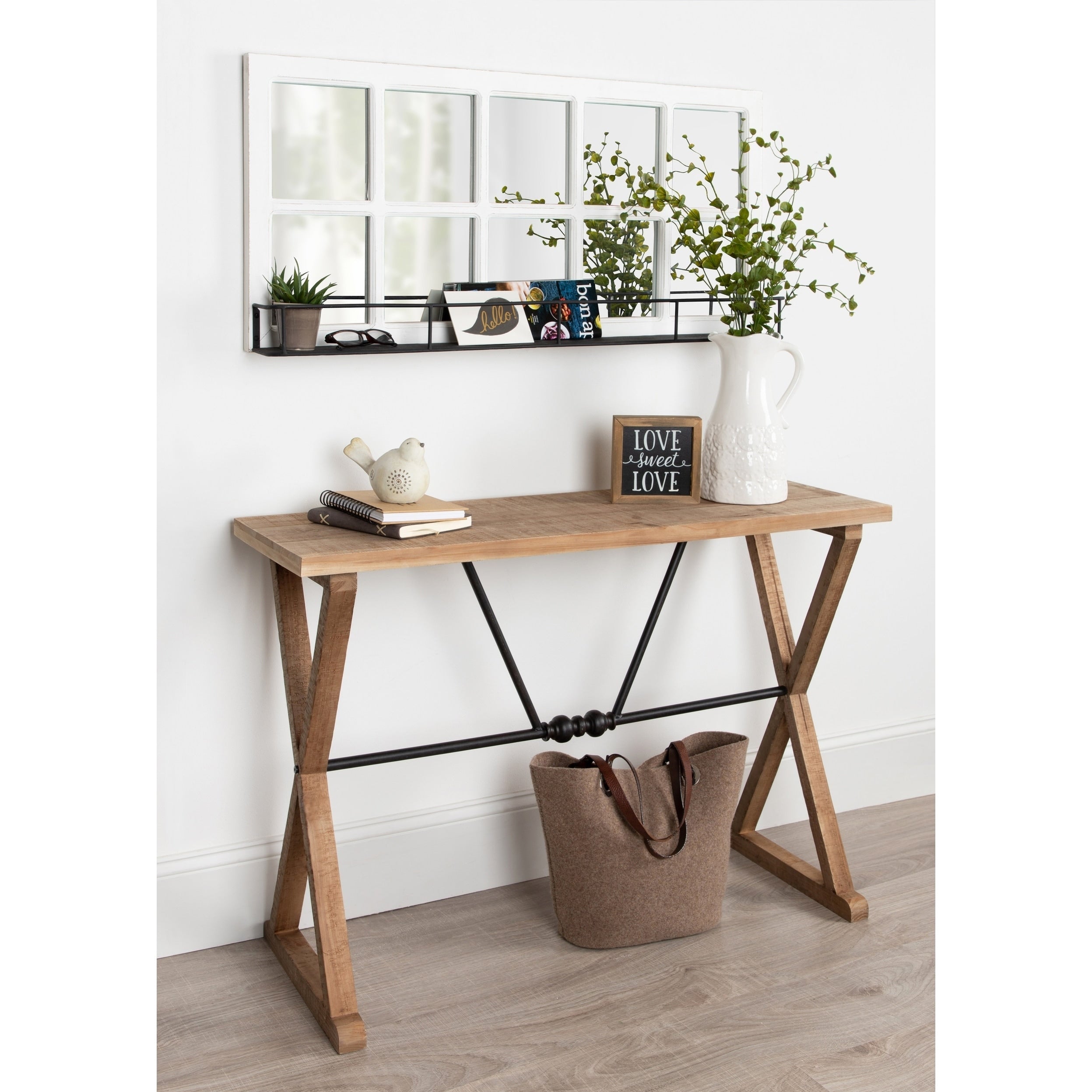 Kate And Laurel Travere Wood And Metal Console Table 42X16X30