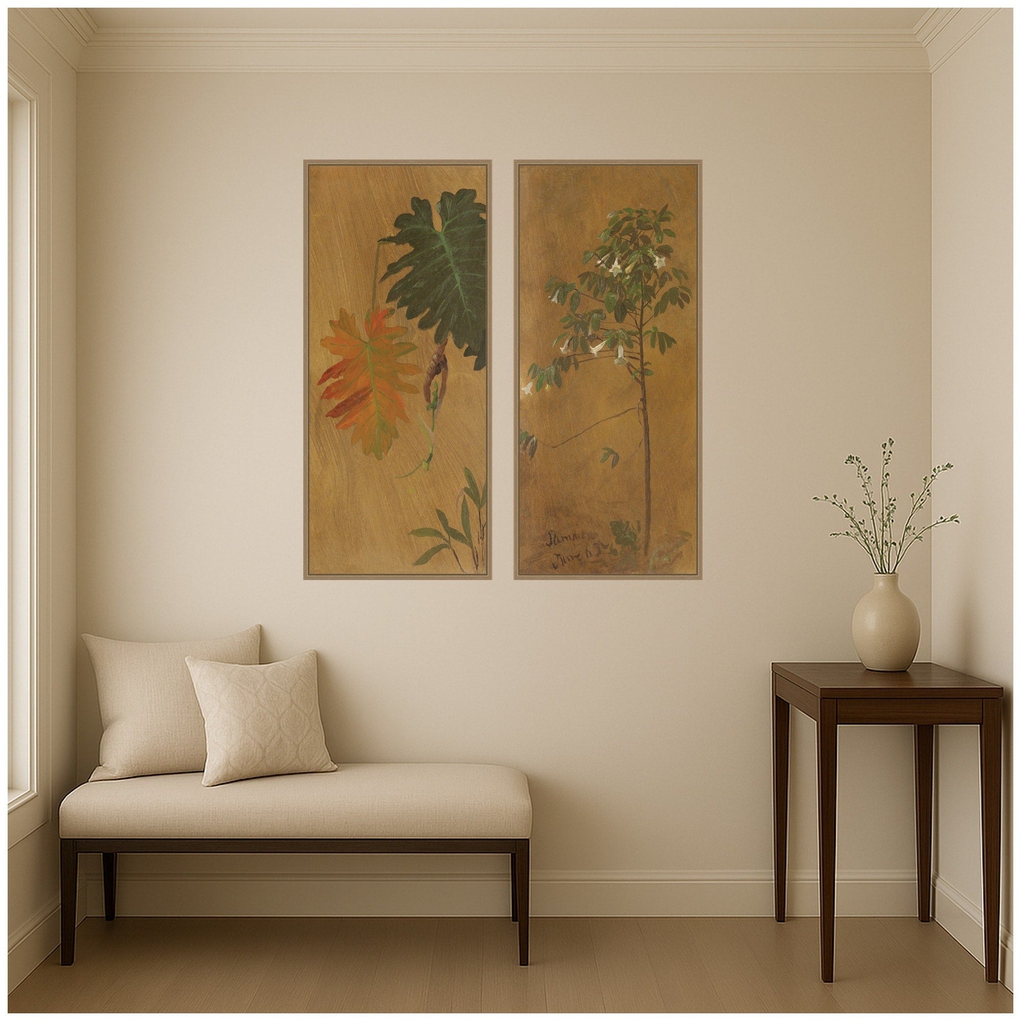 Kate And Laurel Trumpet Trees Jamaica 2 2 Piece Framed Canvas Wall Art Set By The Smithsonian American Art Museum